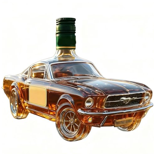 Decantador de Whisky 300 ml, Decantador en forma de Coche de Carreras, Tema de Coche Creativo 3D, Botella de Vidrio Decorativa para Bar en Casa y Fiestas de Bebidas B