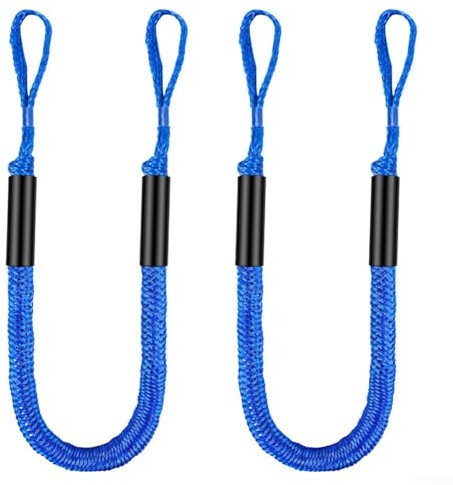 Yuanpgky Corde d'amarrage pour ski, bateau – Ligne de quai élastique de 1,2 m extensible jusqu'à 1,7 m, résistance à la traction de 1 043,3 kg, noyau en latex élastique avec polyéthylène (bleu)