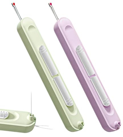 2Pcs Unpicker Sewing Tool, Thread Cutter Tool with Stitch Picker, 2-in-1 Needle Threader & Seam Ripper for Hand Sewing Knitting Embroidery