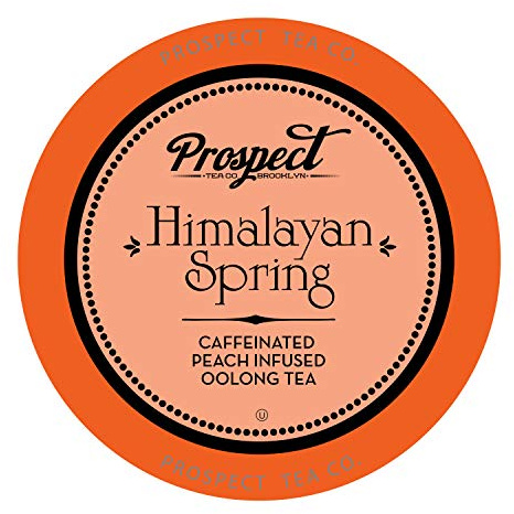Prospect Tea Lot de 40 dosettes de thé Oolong infusées à la pêche printanière de l'Himalaya compatibles avec les machines à café K Cup y compris 2.0