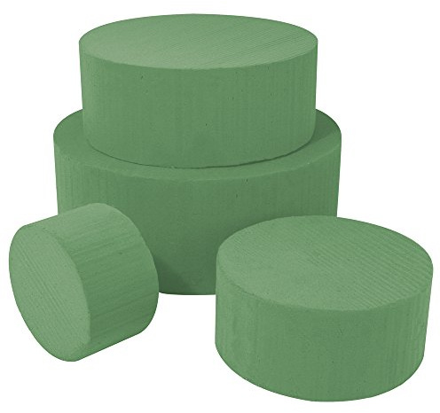 Rayher Bloc de mousse florale humide, vert, 1 pce., Ø20cm, H. 8cm, rond, arts créatifs, composition florale, mariage, communion, baptème-3389300