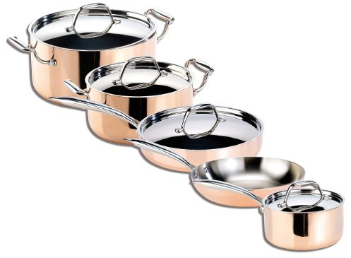 Casseroles en cuivre Tornwald-SchmiedeCasseroles en cuivre - 5 pièces.