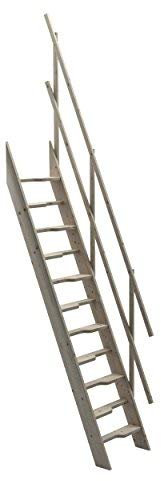 Sunlux Steep Hill Wooden Timber Staircase Kit Loft Stairs/Ladder Width 600mm, Profiled Steps, Angle 67°