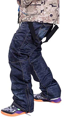 GoodluckShop Pantaloni da Sci Impermeabili e Traspiranti per Uomini e Donne, Adulti di Tutte le Taglie che Praticano Attività Invernali, Black, 3XL