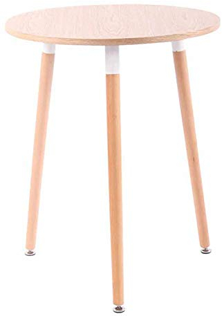CLP Retro-Design Küchentisch Amalie mit 3 Holzbeinen I I rund Ø 60 cm I Tischhöhe 75 cm, Farbe:Natur, Gestell Farbe:Natur