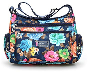 NOTAG Sac Bandoulière Femme Léger Sac à Bandoulière Multi-Poches Sac à Main Imperméable Nylon pour Voyage (CH)