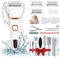 Electric Foot File, DIOZO Professional 10 in-1 Pedicure Kit Foot with 3 Rollers and 2 speeds, Rechargeable Waterproof Hard Skin Callus Remover for Cracked Heels and Dead Skin