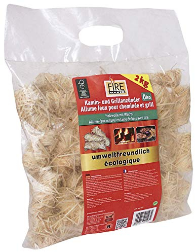 KM Firemaker Laine de bois 2 kg - Certifié FSC - Cire - Allume-feu - Barbecue - Cheminée - Art. 151 (6)