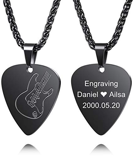 MeMeDIY Collar Personalizado de Rock and Roll para Hombre Collares de Música Personalizados para Hombres y Mujeres Joyería Fresca de Acero Inoxidable