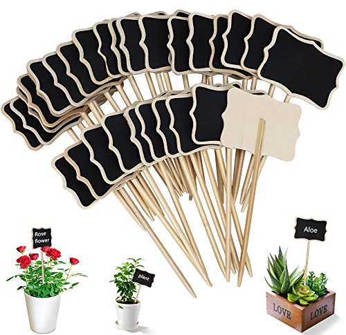 Etichette per Piante 30 Pezzi Marcatori a T per Piante Impermeabile Targhette in Legno per Piante per Fiori Piante Decorazione Casa Giardino