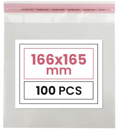 Netuno 100 PP Zellophantüten selbstklebend 16,6x16,5 cm klar und reißfest | Kleine durchsichtige Polybeutel & Cellophanhüllen mit Peel-&-Seal-Lasche – für Grußkarten, Postkarten, Fotos & Schmuck