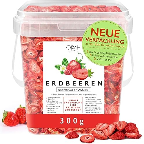 Erdbeeren gefriergetrocknet in Scheiben 300g gefriergetrocknete Früchte frei von Zuckerzusatz und Zusatzstoffen Deutschland