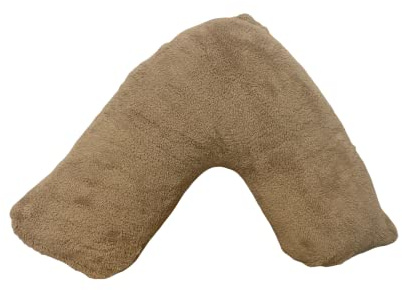 ARLINENS Teddy Bear Fleece Soft Warm Cozy Plush Cuddly V Shape Pillow Cases Cover only Nursing Neck Support 34 x 74 cm (Latte)