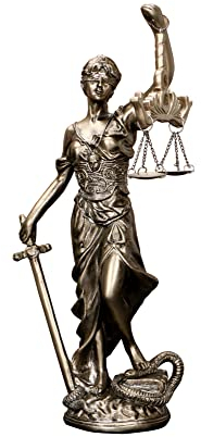 JKUDTQL Statue Lady of Justice, 30,5 cm, Statue für Gerechtigkeit, Göttin der Gerechtigkeit, Skulptur der Gerechtigkeit, griechischer römischer Engel, Gerechtigkeit, Blindstatuen für Dekoration,