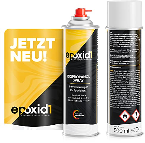 epoxid1 Isopropanol Spray | Isopropylalkohol 99,9% | Reinigungsalkohol | Ideal für Epoxidharz, Oberflächen & als Klebereste Entferner (1er Pack)