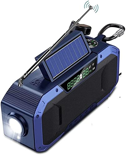 ONOTEC Emergency Weather Radio, 5000mAh Power Bank USB Charger for Cellphone, Hand Crank Solar Radio Bright Flashlight, NOAA/AM/FM Portable Radio, SOS Alarm