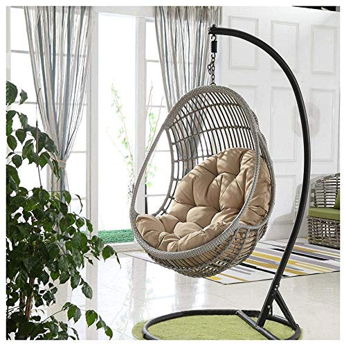 Silla Colgante con Cojín Suave de Engrosamiento para Columpio - Mimbre Hamaca de Jardín - Tamaño 90 * 120cm (Sin Silla)