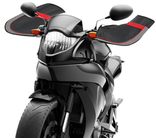 Motorradlenker Stulpen Handschuhe, Wasserdicht Verdickung Lenker Handshuhe aus Oxford-Stoff Universal Winter Wasserdichte Lenker Handshuhe mit Reflektierendem Streifen für 125 Motorrad Scooter Fahrrad