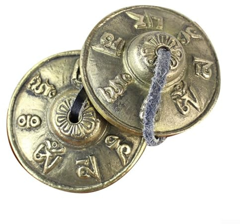 DAZZLEEX Cymbales tibétaines Tingsha en cuivre pour la méditation et la méditation - 6,5 cm (A)