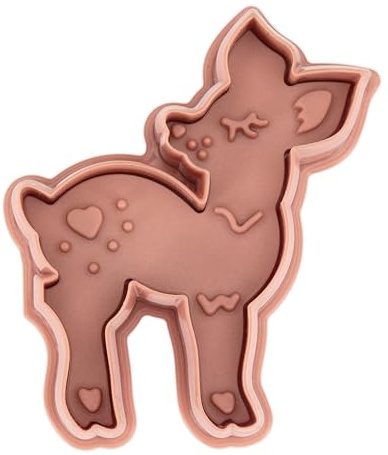 Städter 169326 - Molde para galletas (plástico, 7,5 cm, apto para lavavajillas, diseño de ciervo con eyector, 7,5 cm), color marrón