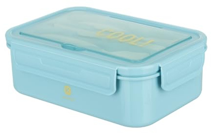 KASANOVA Contenitore per il pranzo con divisori e posate (azzurro)