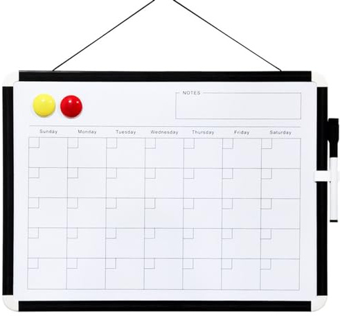 Pasdrucn Tableau Blanc Effacable à Sec Combiné, Disponible Des Deux Côtés Tableau Magnétique Effaçable à Sec, Mini Tableau Blanc Magnétique Avec Support, Tableau Magnetique Frigo (Forfait 1)