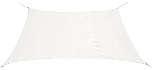BUKSCYJS Ombrellone,Ombrelloni da spiaggia,mbrellone da giardino，Vela a Parasole HDPE Quadrata 3,6x3,6 m Bianca Per balconi, giardini, terrazze e