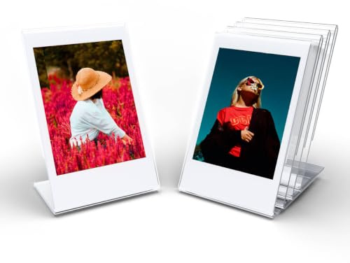 TYUANDOUER frame 2x3 Mini Photo Holder for Polaroid Fujifilm Instax 3-inch Film, Picture Holder for Instax Mini 13/12/41/EVO/LiPlay/LiPlay+ Instant Films, Small Acrylic Picture Frame (5 Packs)