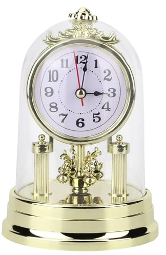 Gsycle Europäische Kaminuhr, Retro-Stil, antike Jubiläumsuhr, geräuschlose Tischuhr für Wohnzimmer, Schlafzimmer, Büro, Heimdekoration