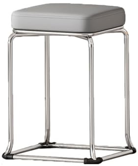 Rückenfreier quadratischer Hocker, Barhocker aus PU-Leder mit Beinen aus Massivholz, moderne, stapelbare, gepolsterte Esszimmerhocker, Küchenstühle für Esszimmer, Party, Wohnzimmer, Klassenzimmer