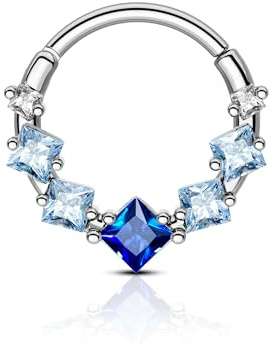 Agrewd Septum Piercing Schmuck 16G Schmuck für Daith Piercing Septum Ring Silber Zirkon Ohrringe Daith Helix Edelstahl 316L Clicker Septum für Frauen Männer