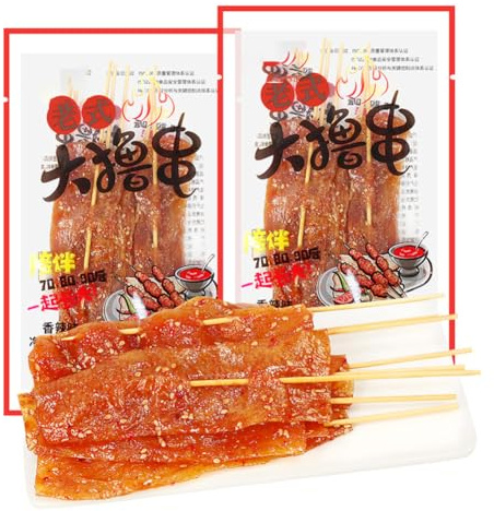 McKona Latiao Strisce Piccanti 102g Snack Cinesi Piccanti Spiedini Vegetariani Di Tofu Snack Piccanti Di Grano Da Ufficio Strisce Piccanti Classiche (leggermente Piccanti 102 G/confezione) (4 Pacco)