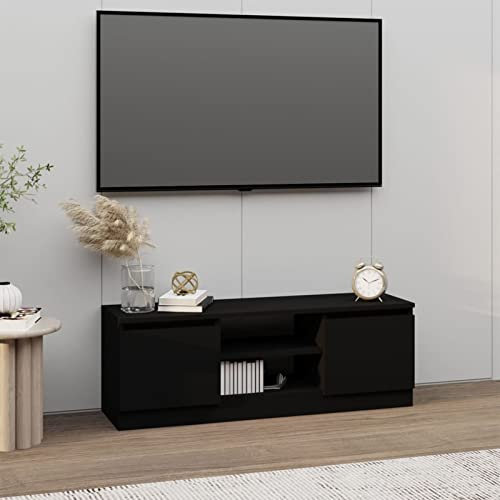 ShGaxin Meuble TV avec porte noire 102 x 30 x 36 cm, meuble TV, meuble TV, meuble TV, meuble TV, meuble TV 823351