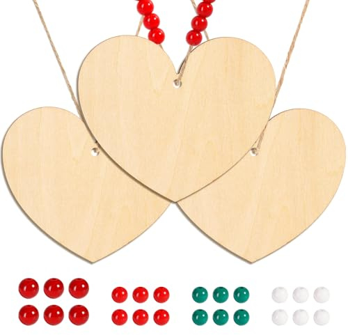 ROWOOD Ornamenti in legno a forma di cuore – 24 pezzi compensato di tiglio pretagliato per pittura, San Valentino, artigianato laser e feste fai da te