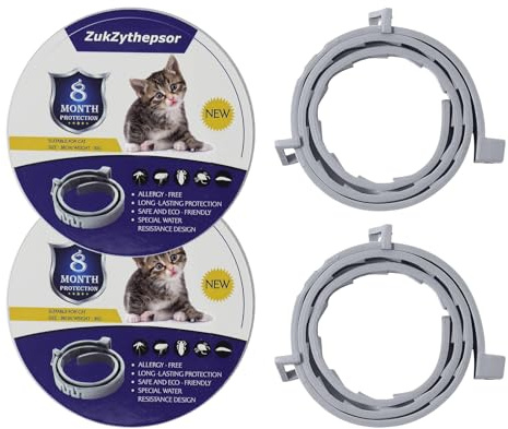 2er-Set Katzenhalsbänder mit Anpassfunktion – Wasserdicht, Hautfreundlich, Für Kätzchen ab 7 Wochen (39 cm Länge)