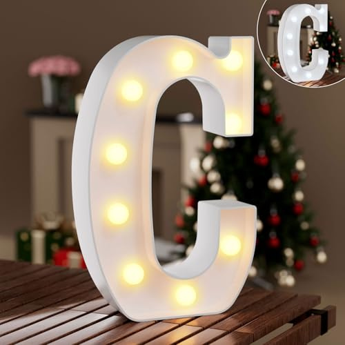 Ledido Cool & Warm LED Light up Marquee Letter C | Light up Letter for Birthday Decorations, LED Letter Lights for Proposal Wedding Grad Bar Home Bedroom Table Wall Party Decor