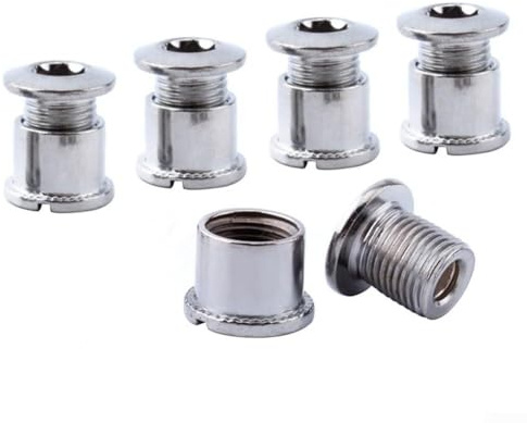 Gdfnmogo Set di viti per corona della bicicletta, 5 bulloni per corona in acciaio inox per guarniture singole/doppie/triple, resistenti alla corrosione (B)