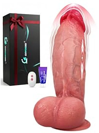 Govosaa 2.1 Thick Girth Thrusting Dildo, Dual Density Liquid Silicone Big Dildos with 9 Vibration & 3 Thrusting Modes & Heating Realistic, Strong Suction Cup Anal Sex Toys for Women & Couples