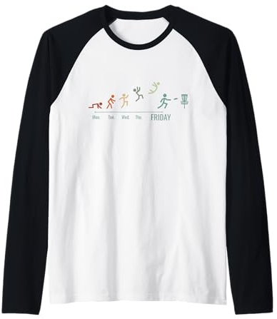 Disc-Golf-Joueur Disc-Golfing Game Vintage Weekend Disc-Golf Manche Raglan