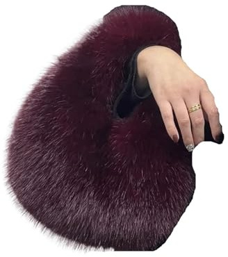 ZUGLQYSX Hårig Tote Väska Mjuk Plysch Halvmåne Axelväska Fuskpäls, Fluffig, Damväska, Vinter, Festväska, Casual, Färg 2, Taglia unica