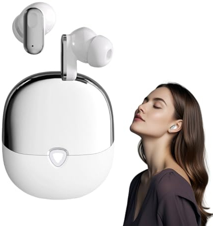 Cuffie wireless – 6 x 5 x 4 cm Mini Size, ABS in Ear Earphones, Clear Calls with Long Playtime and Fast Charging | Sports Headset for Smartphone Workout Outdoor Travel Use