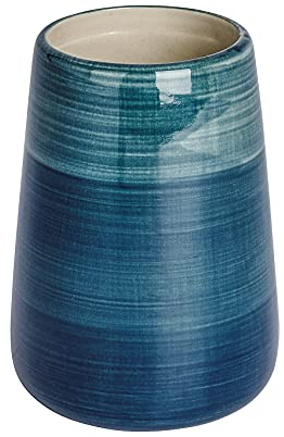Wenko 22646100 Pottery Bicchiere portaspazzolini in ceramica petrolio 8 x 8 x 11 cm (lu x la x a)