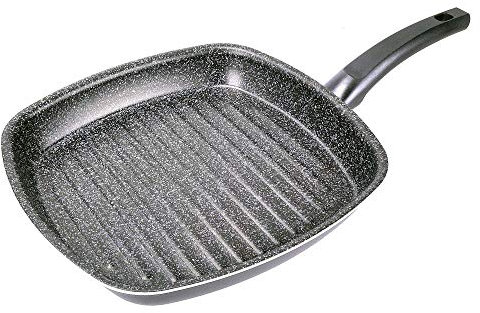 ALLUFLON Tradizione Italia Bistecchiera, Alluminio, Nero, 28 cm