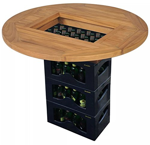 Festnight Biertisch Bartheke Party-Gartentisch Teak 70 cm