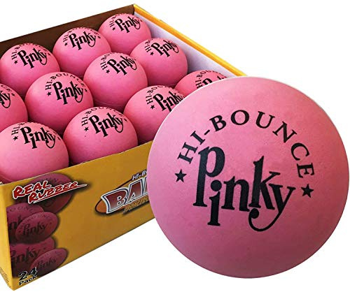 MAXFLO Premium Rubber Ball 24 Balls Pack Pinky Bouncy Ball Colorful Display Box and Balls Combo Party Supplies Real Solid Rubber High Bounce Pink Ball Wall Ball for Kids