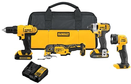 DeWalt 20 V MAX Kit de taladro inalámbrico, 4 herramientas (DCK444C2)
