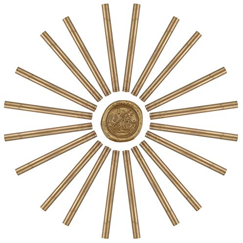 CRASPIRE 20 Stück Klebepistole Siegel Wachsstifte 11mm Für Vintage Wachs Siegelstempel Und Brief Einladungskarten Weinflasche Geschenkpaket Dekoration (Bronze)