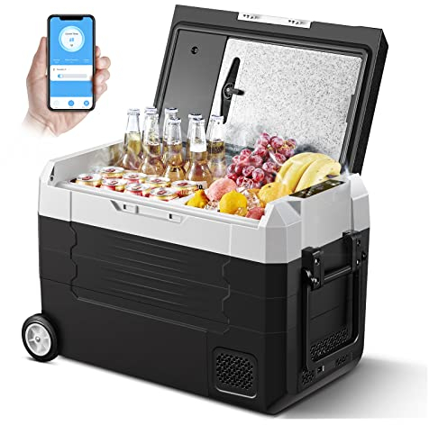 AAOBOSI Kompressor Kühlbox,45L, elektrisch Kompressor mit WiFi-APP-Steuerung, -20°C - 20°C 12/24V DC & 100-240V AC, geeignet für Auto, Camping, LKW, Wohnmobile und Zuhause usw
