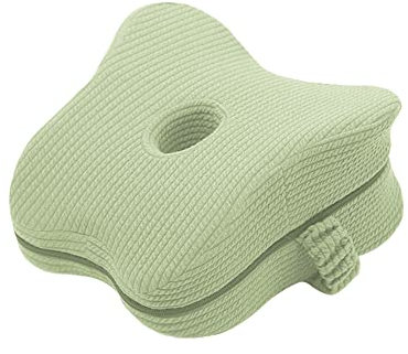 Super angenehmes Kniekissen für Seitenschläfer, Besseren Schlaf durch orthopädisches Beinkissen aus Memory Foam, Beinkissen für Damen Herren Druckentlastung Hüfte Bein Knie (grün)
