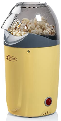 Bestron Macchina per popcorn ad aria calda fino a 50 g di mais popcorn popcorn per popcorn in 2 minuti, senza grassi, 1200 Watt, colore: giallo